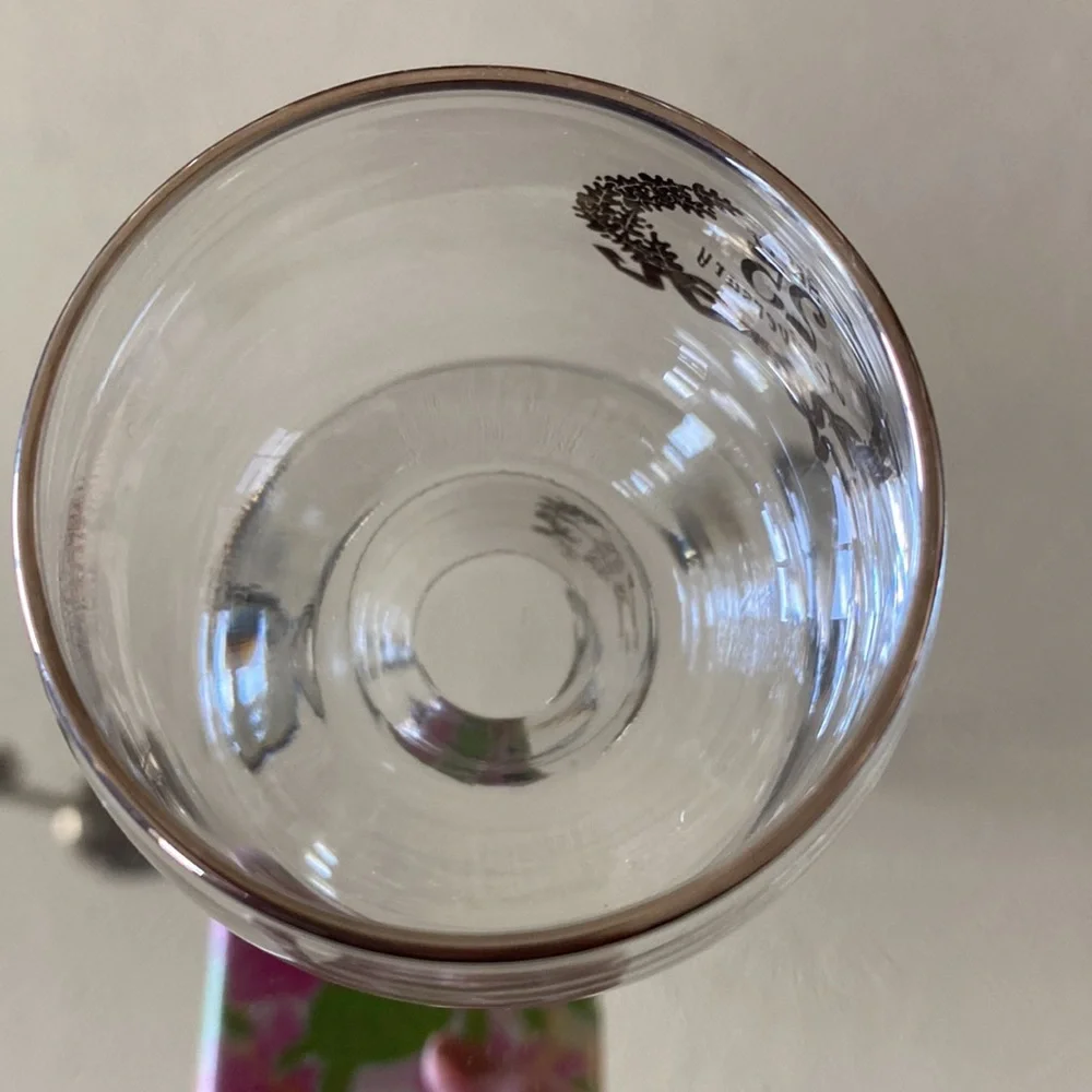 MCM Silver Overlay 25th Anniversary Glass Keepsake Roly Poly Glass!